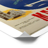 シチリア島のメッシーナ港ヴィンテージイタリアン旅行広告 ポスター (角)