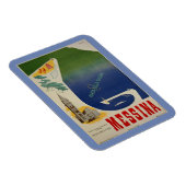 シチリア島のメッシーナ港ヴィンテージイタリアン旅行広告 マグネット (右側)