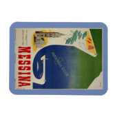 シチリア島のメッシーナ港ヴィンテージイタリアン旅行広告 マグネット (横)