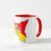 シチリア島の地図トリナクリア記号コーヒーマグ マグカップ (正面右)