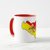 シチリア島の地図トリナクリア記号コーヒーマグ マグカップ (正面左)