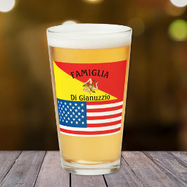 シチリア島の旗 アメリカの旗 タンブラーグラス