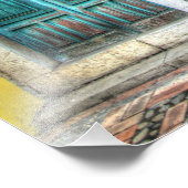 シチリア島の3つのドアと窓を持つ古い家。 フォトプリント            (角)