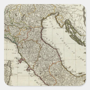 シチリア島を持つイタリアの新しい地図 スクエアシール