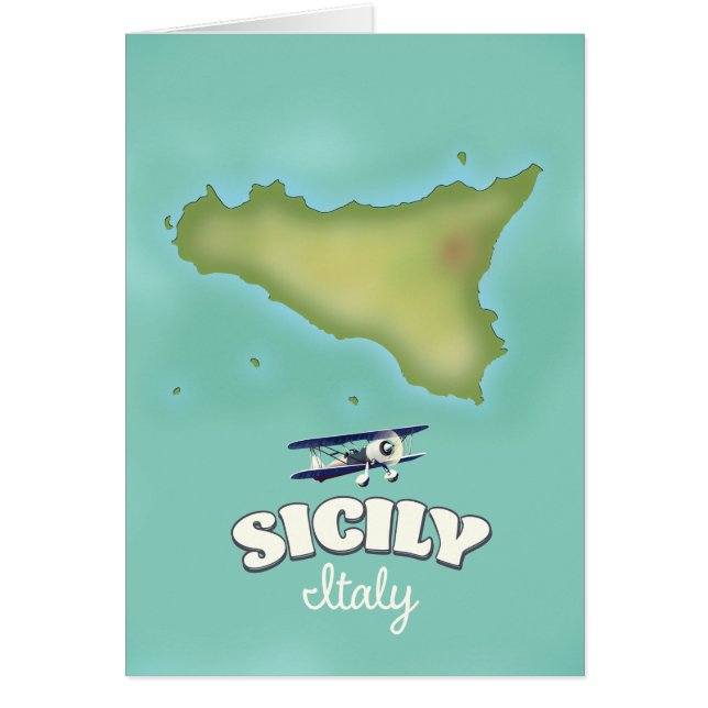 シチリア島イタリアのビンテージスタイル地図 (正面)