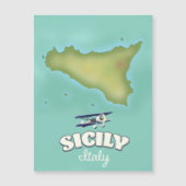 シチリア島イタリアのビンテージスタイル地図 (正面)
