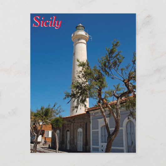 シチリア島イタリア,プンタセッカ灯台 ポストカード (正面)