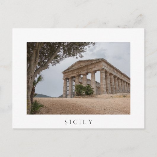 シチリア島セゲスタのギリシャ寺院 ポストカード (正面)
