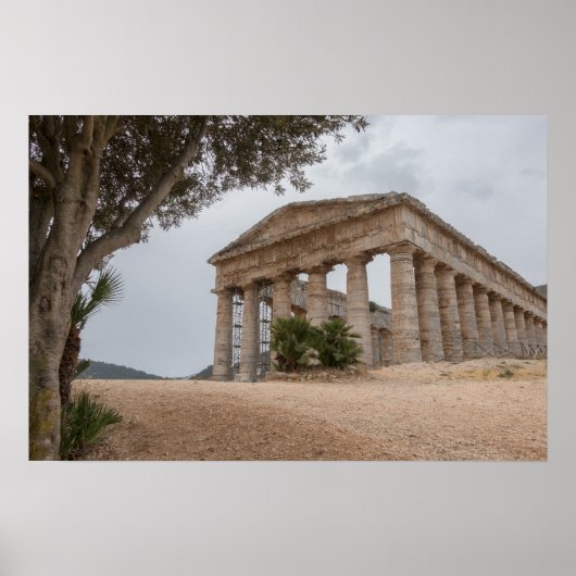 シチリア島セジェスタのギリシャ寺院 ポスター (正面)