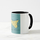 シチリア島ビンテージ航海地図 マグカップ (正面右)