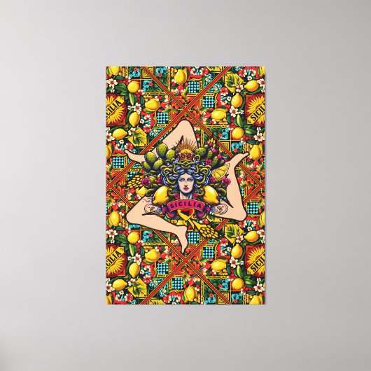 シチリア島 キャンバスプリント (正面)