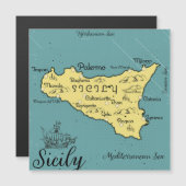 シチリア島 ヴィンテージ 海図 マグネット招待状 (正面/裏面)