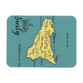 シチリア島 ヴィンテージ 海図 マグネット (横)