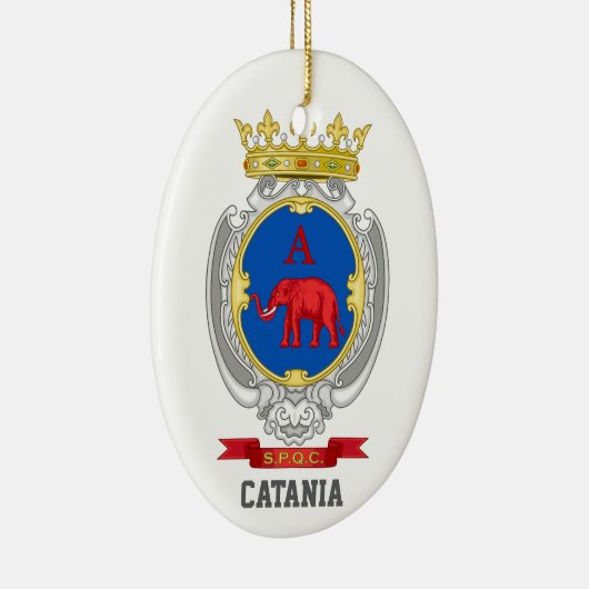 シチリア州カターニアの紋章 セラミックオーナメント (右)