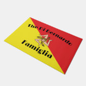 シチリア州家族歓迎マット国旗 ドアマット (アングル)