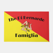 シチリア州家族歓迎マット国旗 ドアマット (正面)