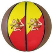 シチリア州旗とフルサイズバスケットボール,イタリア バスケットボール (縦)