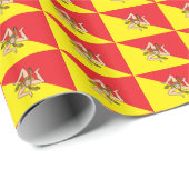 シチリア州旗と愛国的な包装紙 ラッピングペーパー (ロールコーナー)