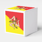 シチリア州旗と愛国的な好意ボックス,イタリア フェイバーボックス (正面サイド)
