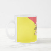 シチリア州旗と曇り小さなガラスマグ フロストグラスマグカップ (左)