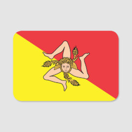 シチリア州旗の愛国的な名前タグ 名札