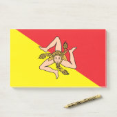 シチリア州旗を持つノート ポストイット (デスク)