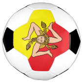 シチリア州旗を持つ愛国的なサッカーボール サッカーボール (回転)
