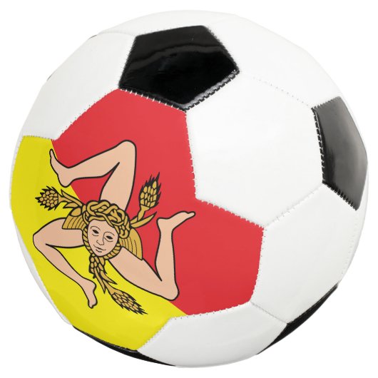 シチリア州旗を持つ愛国的なサッカーボール サッカーボール (3/4)