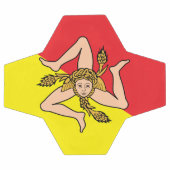 シチリア州旗を持つ愛国的なサッカーボール サッカーボール (フラット)