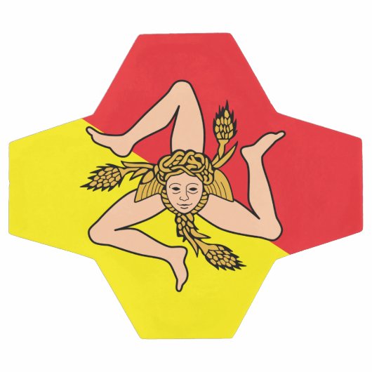 シチリア州旗を持つ愛国的なサッカーボール サッカーボール (フラット)