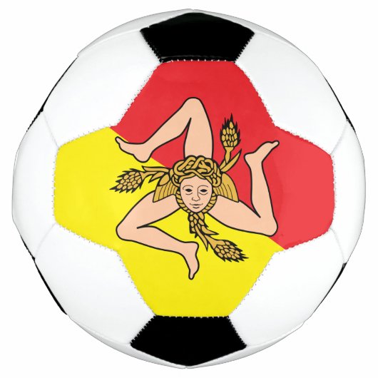 シチリア州旗を持つ愛国的なサッカーボール サッカーボール (正面)