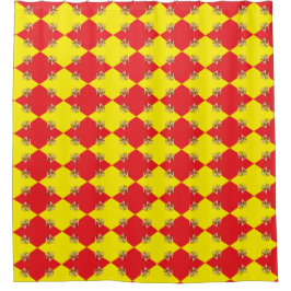 シチリア州旗を持つ愛国的なシャワーカーテン シャワーカーテン