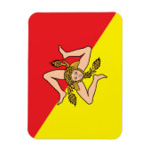 シチリア州旗を持つ柔軟なフォトマグネット マグネット (縦)