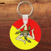 シチリア州旗イタリア・シチリア県 キーホルダー (正面)