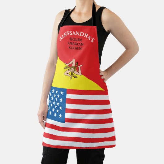 シチリア州旗カスタマイズ エプロン (インサイチュ)