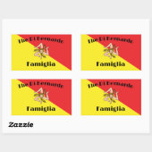 シチリア州旗パーソナライズされた 長方形シール (シート)