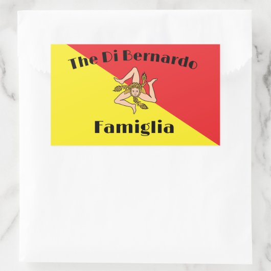 シチリア州旗パーソナライズされた 長方形シール (バッグ)