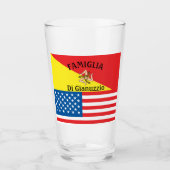 シチリア州旗 タンブラーグラス (正面)