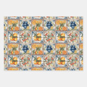 シチリア果実フローラタイル装飾紙 ラッピングペーパーシート (正面2)