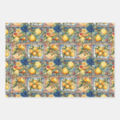 シチリア果実フローラタイル装飾紙 ラッピングペーパーシート (正面)