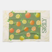 シチリア柑橘系ウォールアート | オレンジイタリアンとレモン キッチンタオル (横)