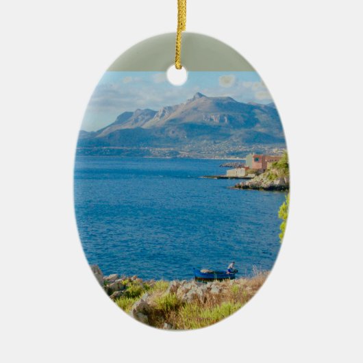 シチリア漁師 セラミックオーナメント (正面)