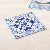 シチリア瓦，マジョリカ瓦 スクエアペーパーコースター (アングル)