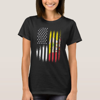シチリア系アメリカ人愛国者育ちの国アメリカ合衆国フラグ Tシャツ