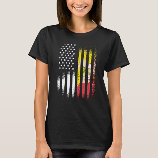 シチリア系アメリカ人愛国者育ちの国アメリカ合衆国フラグ Tシャツ (正面)