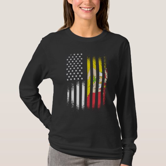 シチリア系アメリカ人愛国者育ちの国アメリカ合衆国フラグ Tシャツ (正面)
