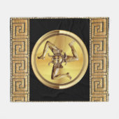 シチリア記号ブランケット フリースブランケット (正面(横))