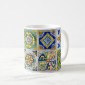 シチリア陶器の伝統的なタイル模様 コーヒーマグカップ (正面右)