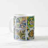 シチリア陶器の伝統的なタイル模様 コーヒーマグカップ (正面左)