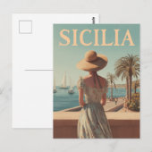 シチリア50年代ビンテージ旅行 ポストカード (正面/裏面)